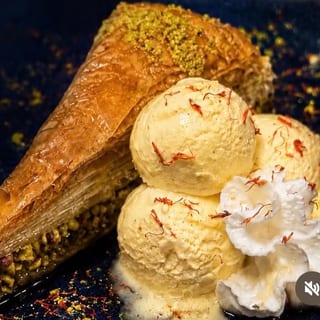 Havuc Baklava w/ Saffron Ice Cream