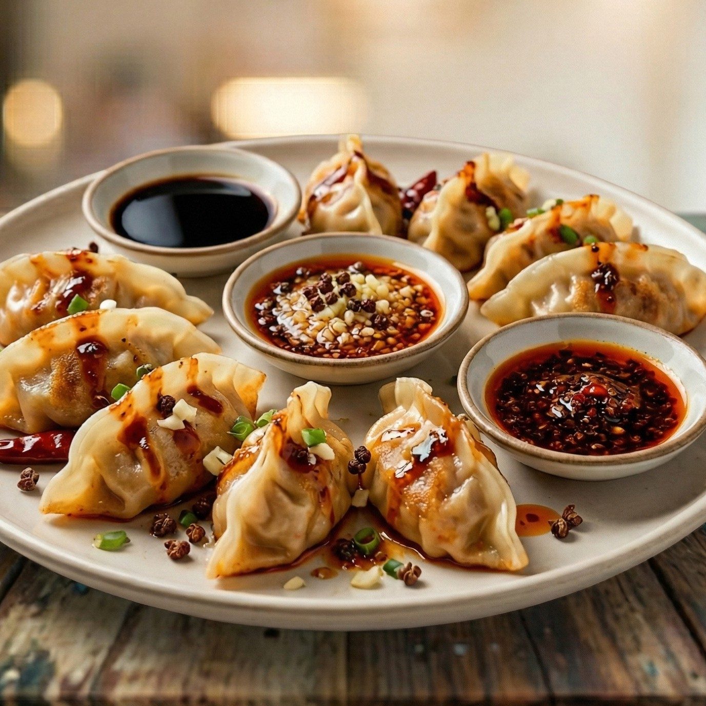 Kimchi Dumplings.