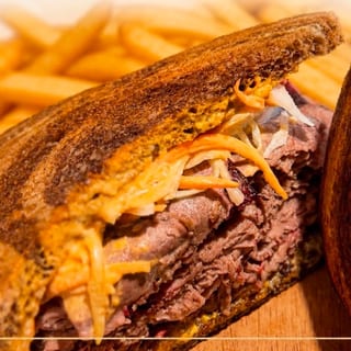 House-Smoked Pastrami on Marble Rye