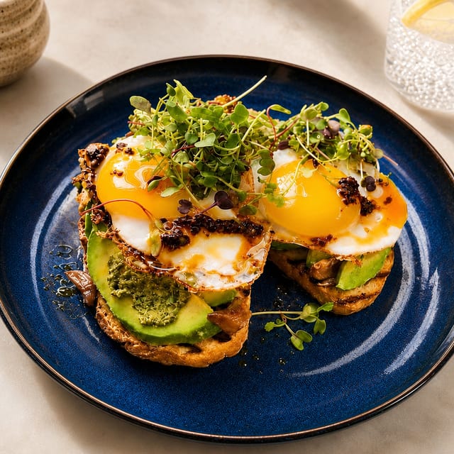 Duck Egg & Wild Ramp Tartine.