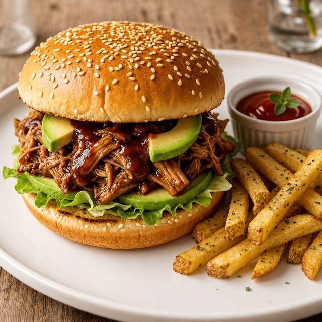 Pulled Jackfruit Sandwich.
