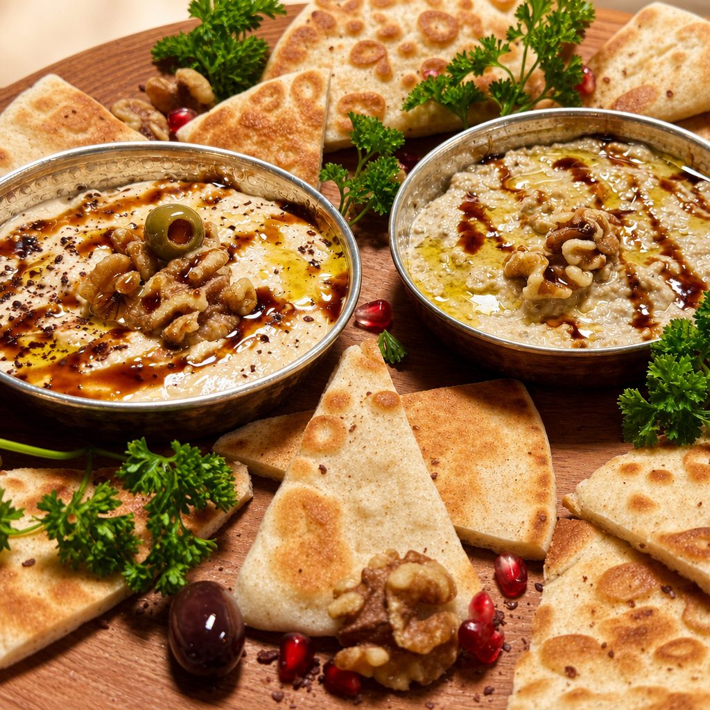 Hummus and Baba Ganoush.